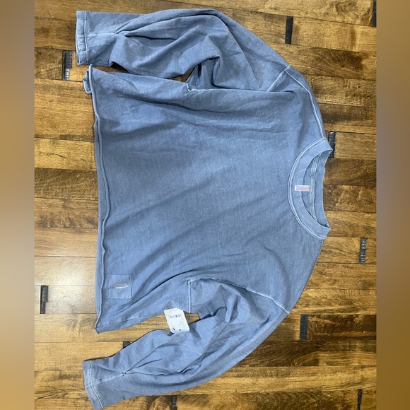 Free people movement inspire layer cropped long sleeve t shirt flint stone New - Picture 2 of 4